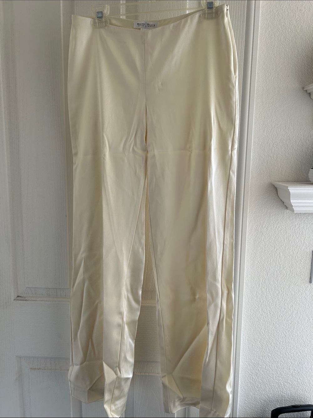 White House Black Market Ivory Slim Straight Dress Pants